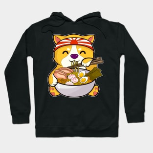 Kawaii Dog Ramen Bowl Funny Anime Noodles Puppy Hoodie